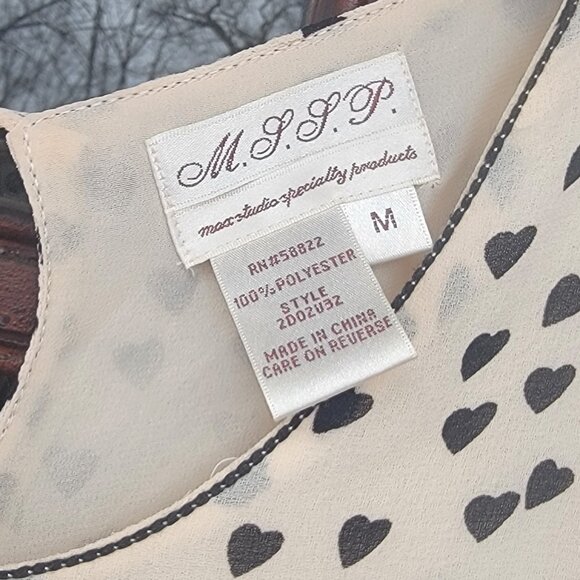 M.S.S.P MAX STUDIO SLEEVELESS HEART TOP SIZE M - Picture 7 of 9